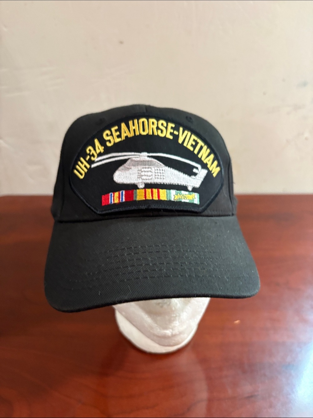 UH-34 Seahorse Vietnam Embroidered Patch Baseball Cap - Black
